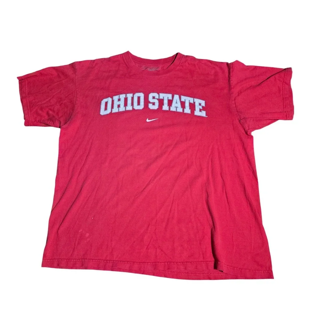 Nike Team Ohio State Buckeyes Mens Red Graphic T-Shirt Size Large NCAA Fan Gear